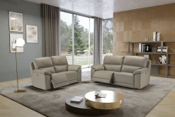 Divano Taylor 3p c/recl. elettrico pelle
