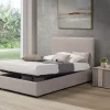 Letto Chantal in tessuto avorio