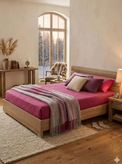 Letto matrimoniale noce