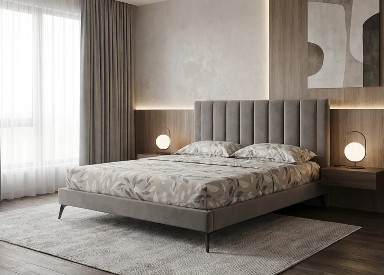 Letto matr.Tiffany tortora