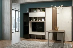 Parete Attrezzata Con Porta Tv E Letto Salvaspazio