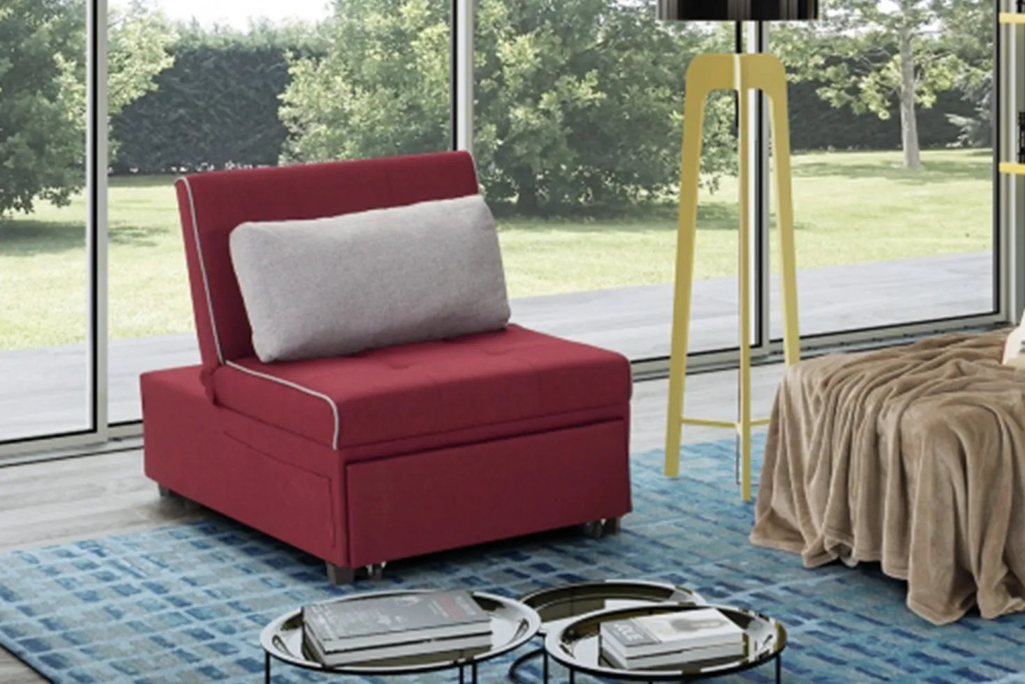 Pouf letto Bordeaux Rudy